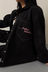 DENİM PUNTOLU GÖMLEK-PANTOLON TAKIM - Sarı