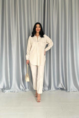 Fuşya Gömlek Ve Çıtçıtlı Pantolon Takım