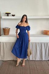 Siyah Gipeli Brode Elbise