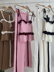 Askılı Bluz Pantolon Triko Takım 10114