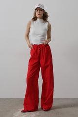 Beli Bağlamalı Brode Pantolon - Saks