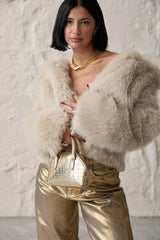 Gold Altın Varaklı Jeans Pantolon