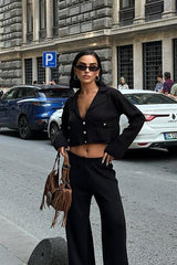 Nancy Kruveze Yaka Crop Takım 9954 - 25