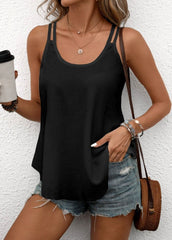 Kadın çift Askılı Kare Yaka Waffle Bluz