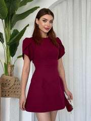 Alka İncili Fiyonk Detay Elbise