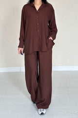 Saks Alice Gömlek Ve Bol Kesim Pantolon Takım