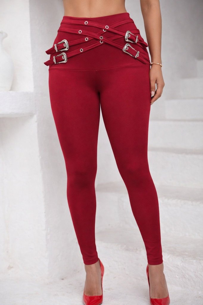 Kadın Yüksek Bel önden çapraz Kuş Göz Detaylı Dalgıç Tayt