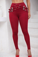 Kadın Yüksek Bel önden çapraz Kuş Göz Detaylı Dalgıç Tayt