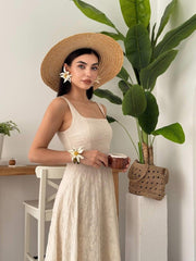 Cuper Çiçek Detaylı Elbise