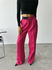 PALAZZO PANTOLON BEL ŞERİT DETAYLI - Fuşya