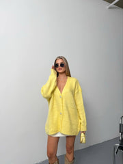 Kadın şardonlu Uzun Triko Hırka