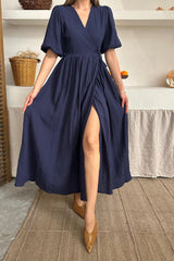 Bebe Mavi Müslin Uzun Elbise