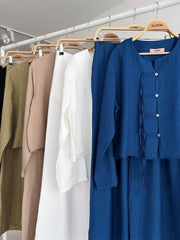 Önü İnce Kordon Detaylı Ve Double Paça Pantolonlu Takım 10180