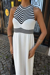 Roba Çizgili Uzun Triko Elbise 2858