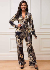 Kadın Uzun Kollu Kamuflaj Desen Tulum