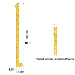 Sevimli Figürlü Çocuk Odası Boy Ölçer Sticker 180 Cm
