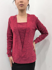 Kadın Uzun Kollu Kruvaze Yaka Kol Ve Etek Ucu Manşet Detay Yumoş Bluz