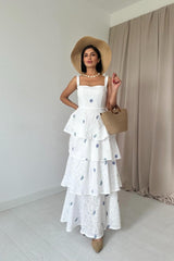 Kırmızı Kat Kat Arkası Bağlamalı Elbise