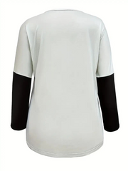 Kadın Uzun Kollu V Yakalı Kedi Baskılı şardonlu Dalgıç Bluz