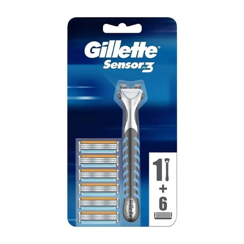 Gillette Sensor3 Tıraş Makinesi + 6 Yedek Tıraş Bıçağı