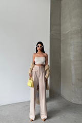 KAPALI GENİŞ PİLE CEP KAPAK DETAYLI PANTOLON - Gri