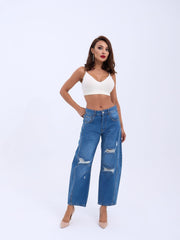 7086 KOT PANTOLON-MAVİ