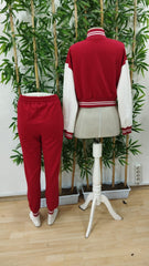 Kadın Uzun Kollu Hakim Yaka önden Düğmeli Ceket Pantolon şardonlu Iki Iplik Ikili Takım