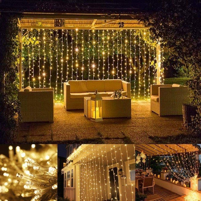 3*2 Perde Led Sarı Işık