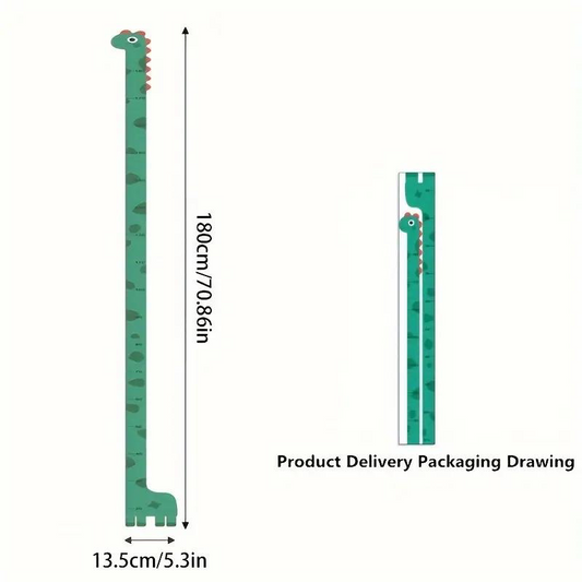 Sevimli Figürlü Çocuk Odası Boy Ölçer Sticker 180 Cm
