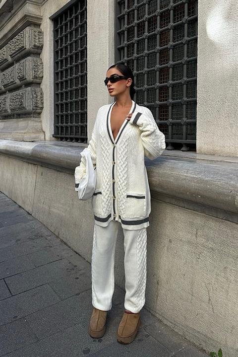 Lunadel Triko Hırka Pantolon Takım 9974