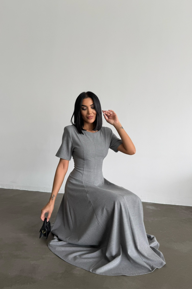 POLİVİSKON ELBİSE - Gri