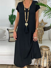 Kadın Kısa Kollu V Yaka Tam Boy Zebra Desen Pegasus Kumaş Elbise