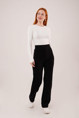 Ön Dikiş Detaylı Tek Düğme Camel Pantolon