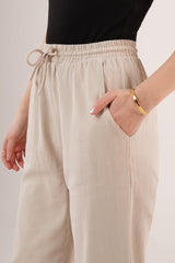 Cepli Belden Bağlamalı Paça Detaylı Haki Pantolon