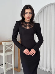 Port Dantel Detay Elbise