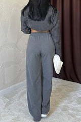 Siyah Bel Büzgülü Pantolon