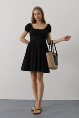 Beli Korseli Mini Elbise - Beyaz