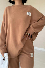 Vizon Klasik Fitilli Kazak Ve Pantolon Takım