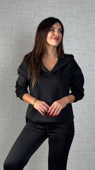 Kadın Uzun Kollu Kapüşonlu Ikili Takım