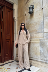 ÇİZGİLİ BLUZ  - PANTOLON TAKIM - Siyah