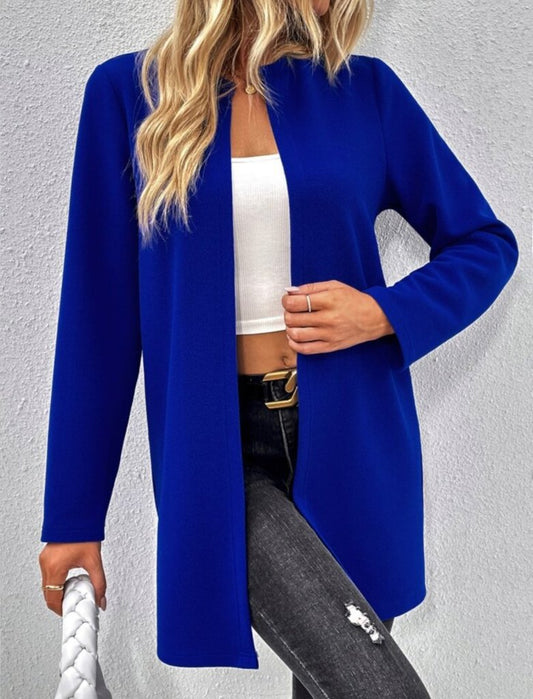 Kadın Uzun Kollu önü Açık Uzun Modal Ceket