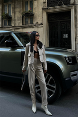 SÜET PANTOLON PENSLİ - Bej