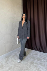 Siyah Bel Büzgülü Pantolon