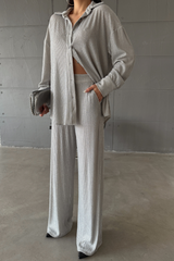 SİMLİ GÖMLEK - PANTOLON TAKIM - Bordo