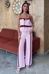 Askılı Bluz Pantolon Triko Takım 10114