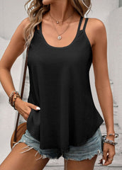 Kadın çift Askılı Kare Yaka Waffle Bluz