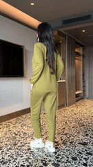 Kadın V Yaka Bluz Ve Pantolon Ikili Takım