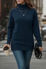 Kadın Uzun Kollu Balıkçı Yaka Triko Bluz