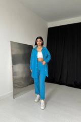 Fuşya Gömlek Ve Çıtçıtlı Pantolon Takım