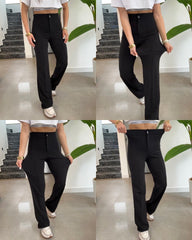 Kadın Yüksek Bel Full Likralı Krep Kumaş Pantolon